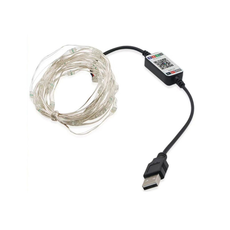 Waterdichte de Controle LEIDENE van WIFI APP van Synchronisatie Slimme Zonne Decoratieve Lichten RGB Koperdraad