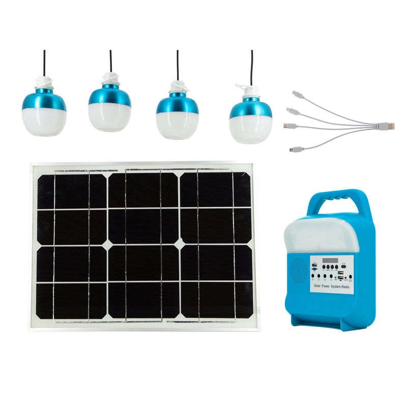 Hoge kwaliteit zonne-energie verlichtingssysteem voor thuis Alles in één zonnestelsel binnen met 3 stuks gloeilamp