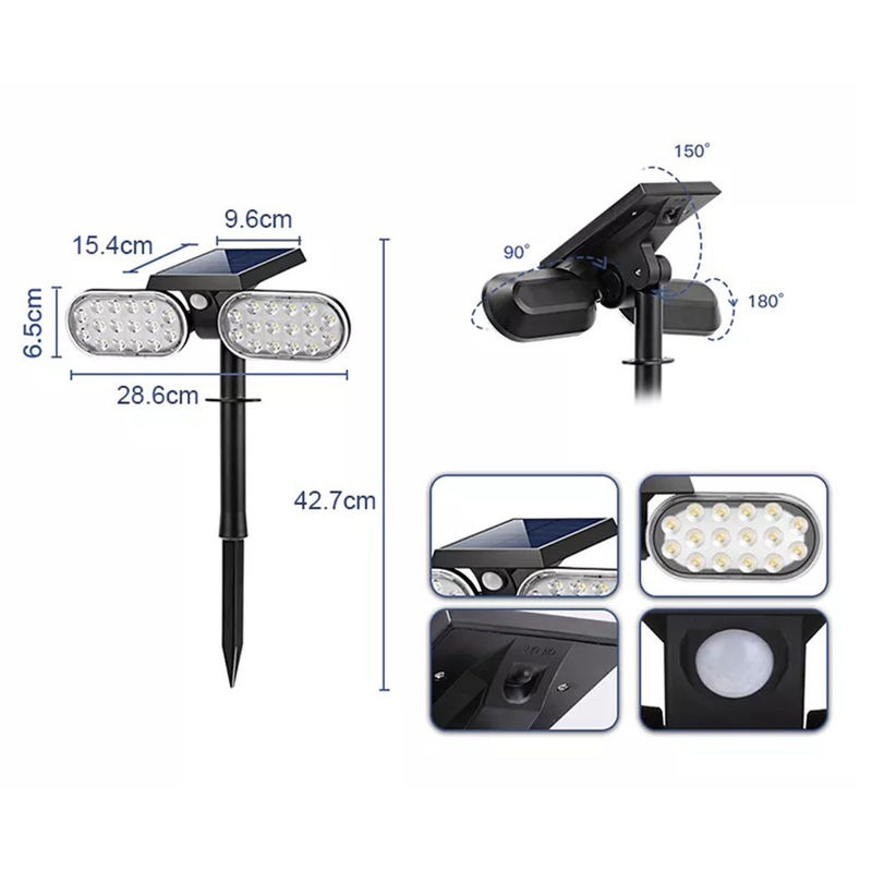 IP65 Waterdichte Zonne-energie Tuinverlichting Stick Lawn Stake Outdoor Pathway Yard LED