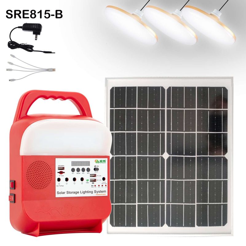 LED-lichttype zonne-lichtkits met dubbel USB-zonnestelsel voor thuisgebruik SRE-815