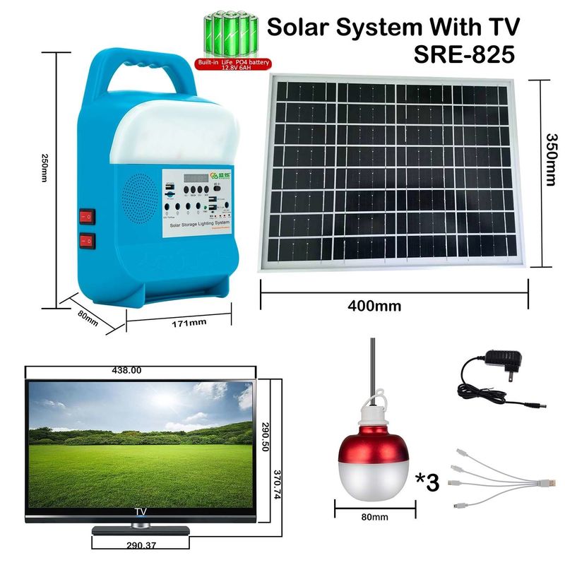 Celtype Lithium ingebouwde batterij Draagbaar LED-huisverlichting Zonneverlichting Kits Power SRE-815