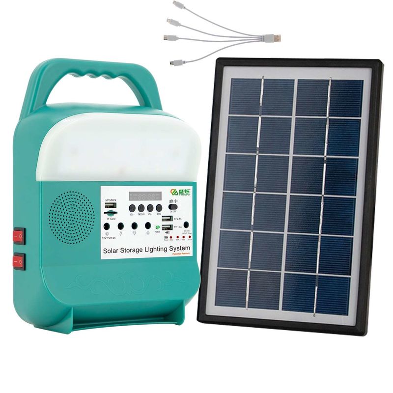 Mini Portable Small Solar Generator-Energiesysteem met Radioblubs voor Huis