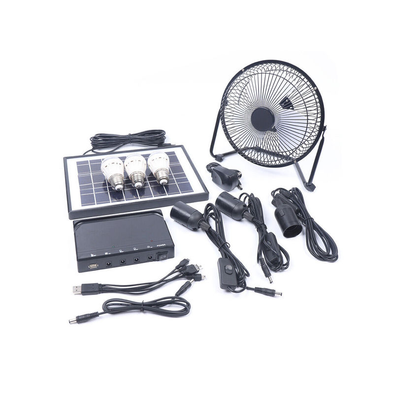 Zonne LEIDENE van het Verlichtingssysteem 12V Lichte 8“ Ventilatorzonnepaneel voor Huis Openlucht het Kamperen ZonnePlafondventilator met Zonnepaneel