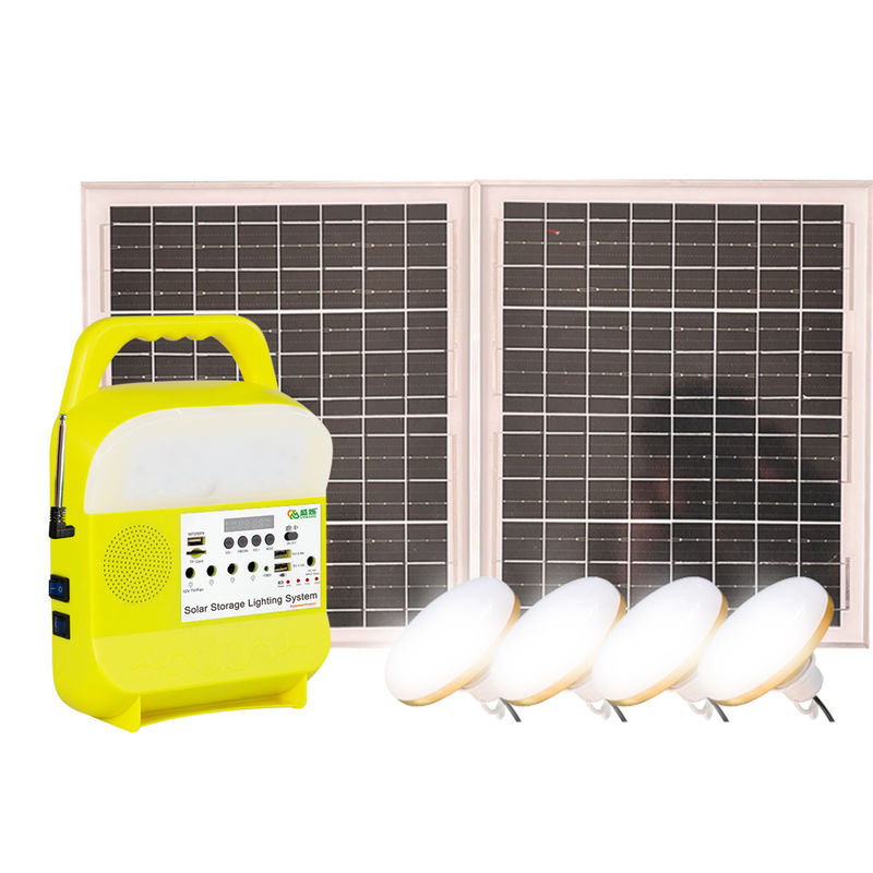 de Uitrustings LEIDENE van 45W 16V Mini Small Solar Lighting System Lamp met 4 Bollenomheining Outdoor