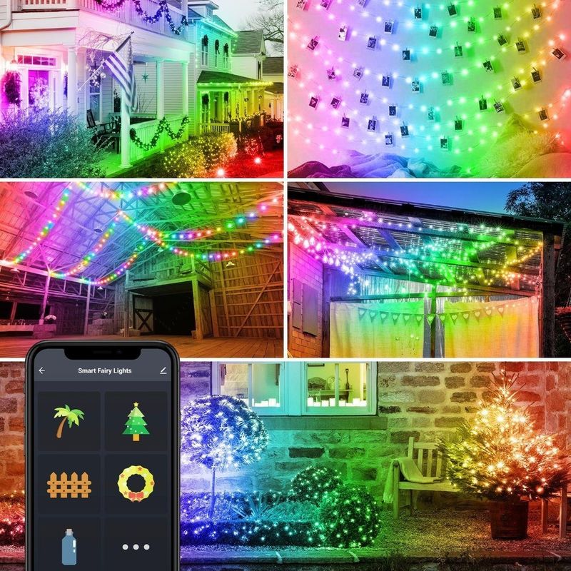 De Zonne Decoratieve Lichten van Bluetooth WiFi 5m Kleurrijke de Bollichten van 10m