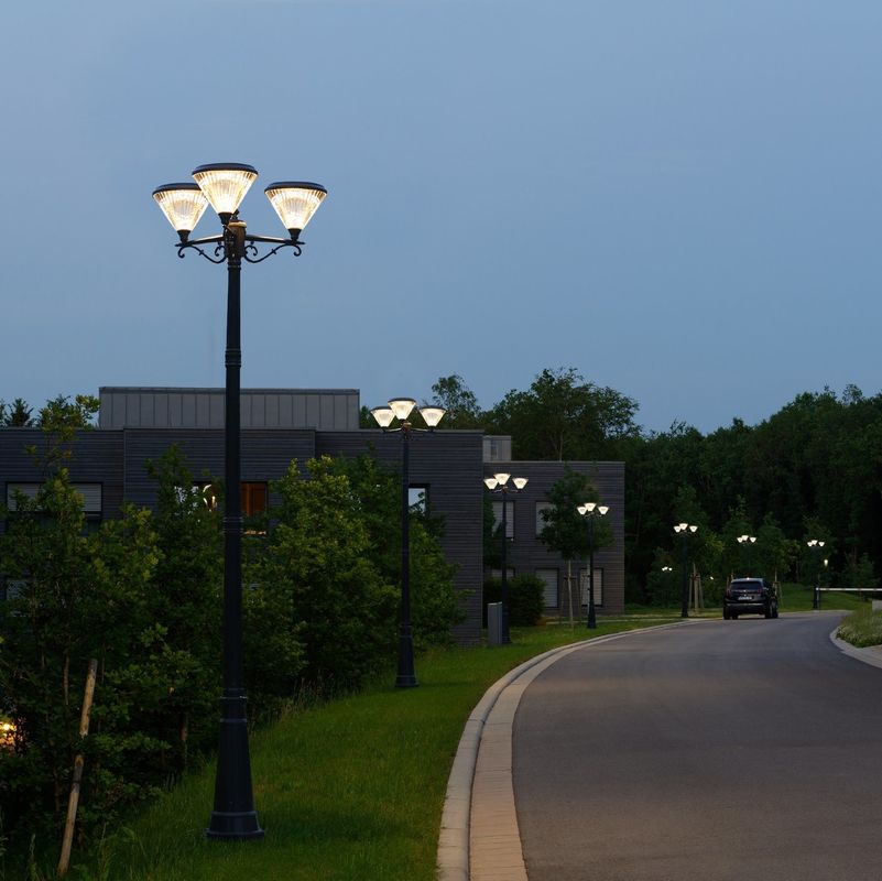 IP65 van de openlucht Zonne LEIDENE Lichte Zonne de Tuinlichten Landschapsweg 3 hoofdlampen