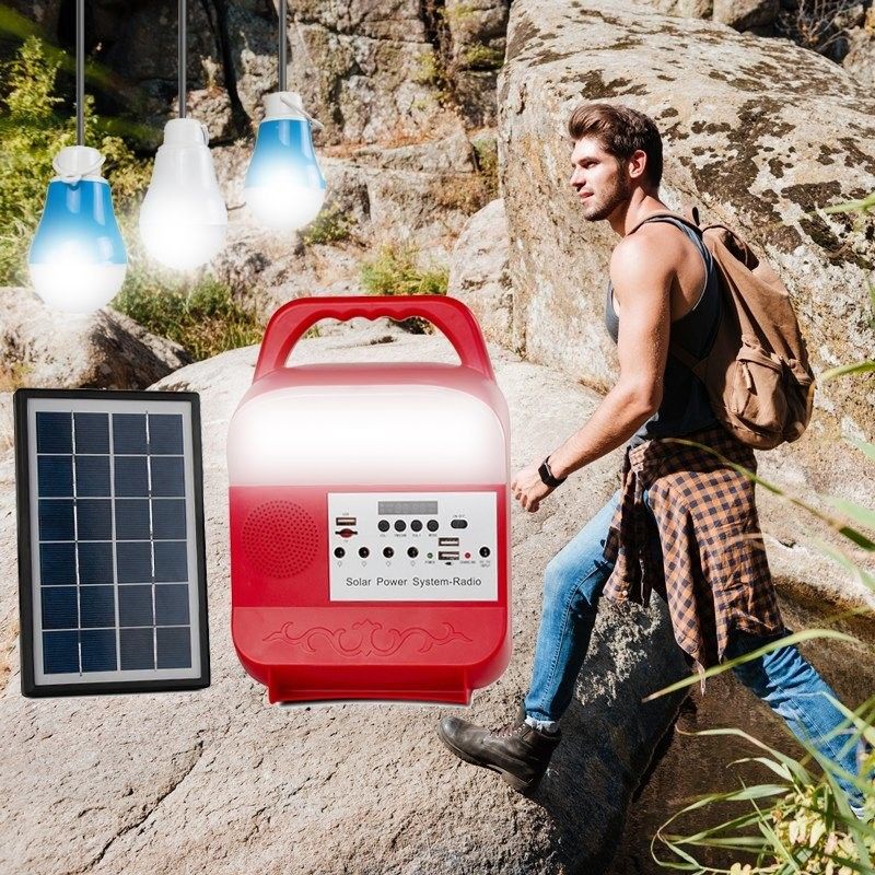 Gelijkstroom-het zonnepaneelsysteem van de Zonnestelsel Draagbaar Verlichting voor huis zonnelader