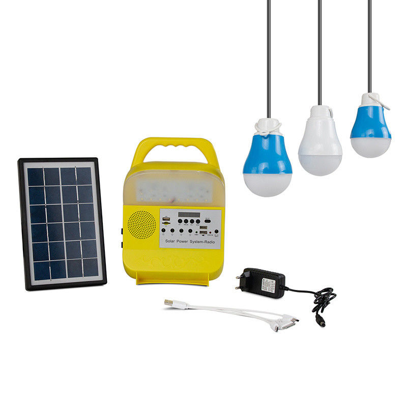 Het Systeem zonnelader van de zonnemachtsverlichting met het Radio draagbare zonnestelsel van het zonnepanelenpaneel