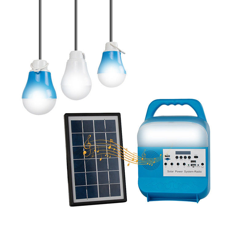 Het Systeem zonnelader van de zonnemachtsverlichting met het Radio draagbare zonnestelsel van het zonnepanelenpaneel