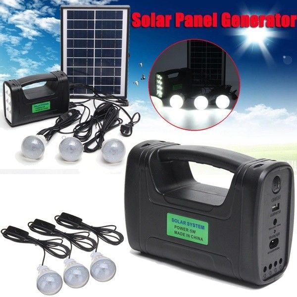 De LEIDENE van 12PCS SMD Binnen Zonneverlichting Kit With van 3W 4W 5W	4Ah lood Zure Batttery