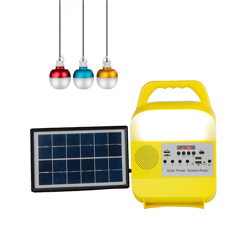 12W zonnepaneelsysteem 4 van de LEIDENE Uitrustingen van het de Verlichtingssysteem Bollen de Draagbare Zonnemacht
