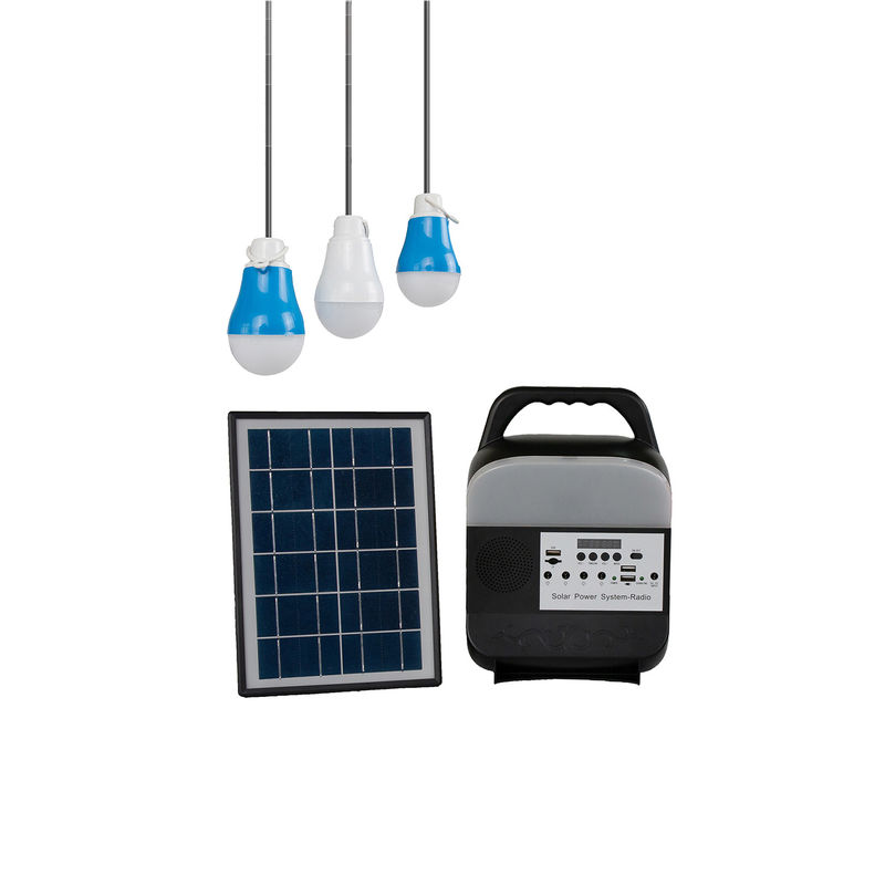 Draagbare van het de Verlichtingssysteem van het 6 Volts Zonnehuis Kleurrijke de Lezingslichten met Zonnepaneel