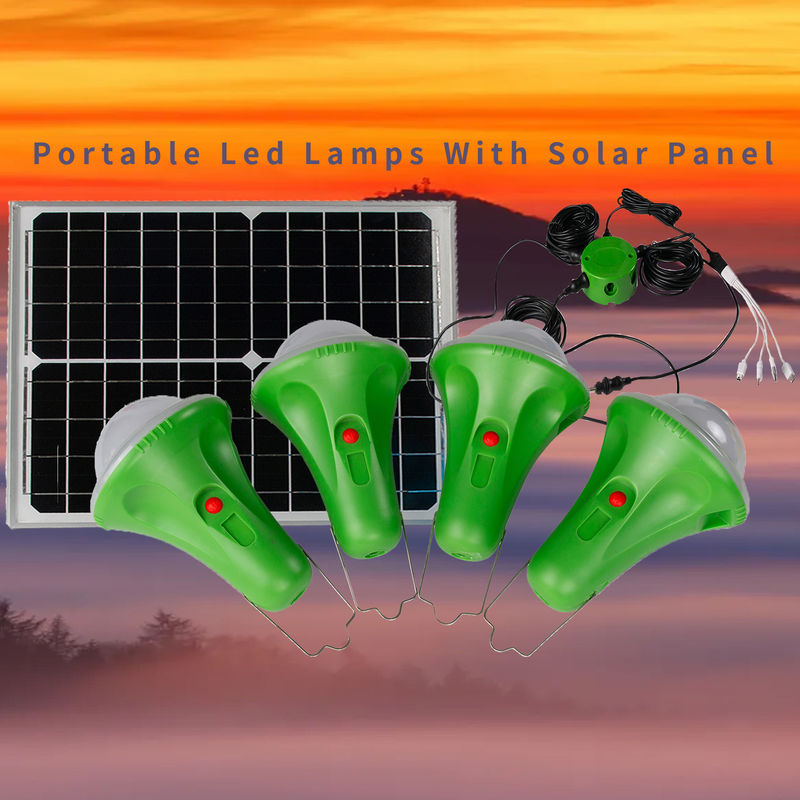 De geleide Lichte van het de Verlichtingssysteem van Zonnemachtskit solar panel charge home Macht Binnenkit with 4 Lampen