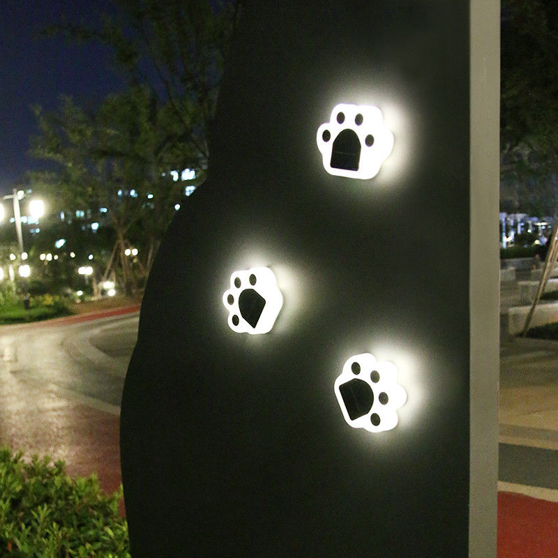 Zonne Decoratieve de Lichtenstop van 5000K 70lm in Cat Paw Print Solar Lawn Lamp