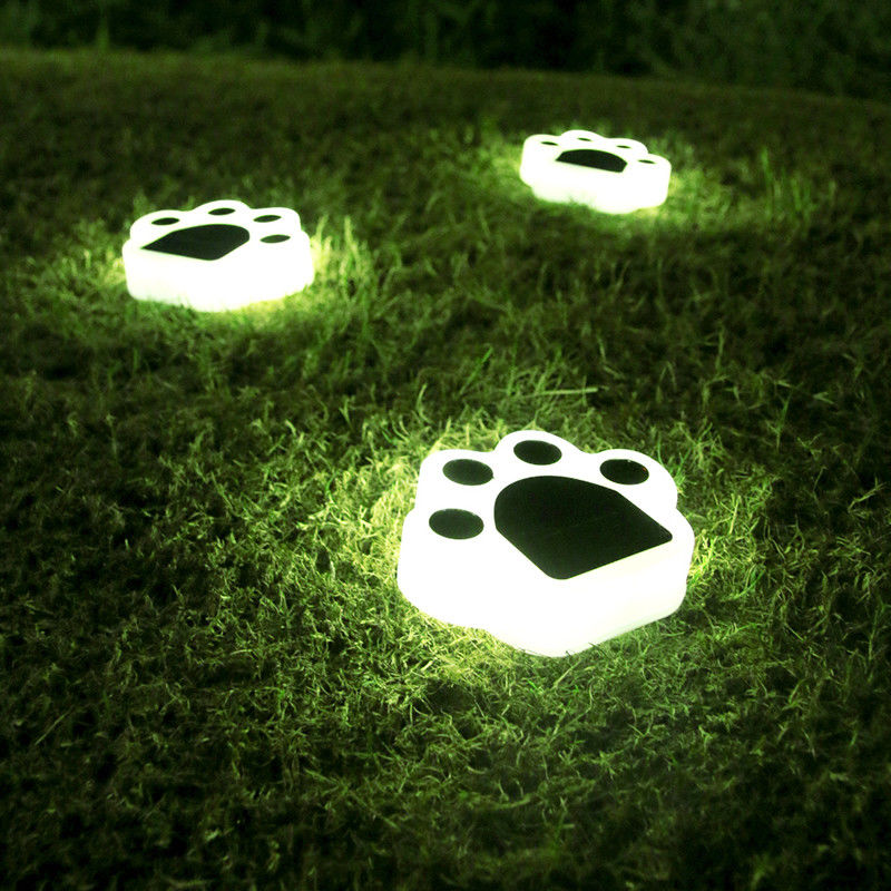 Zonne Decoratieve de Lichtenstop van 5000K 70lm in Cat Paw Print Solar Lawn Lamp