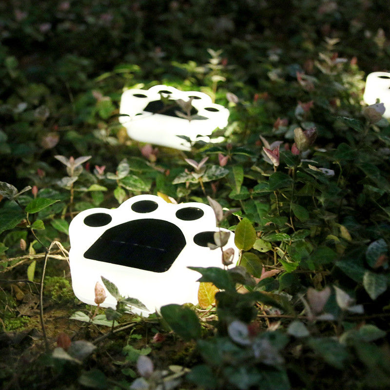 Zonne Decoratieve de Lichtenstop van 5000K 70lm in Cat Paw Print Solar Lawn Lamp