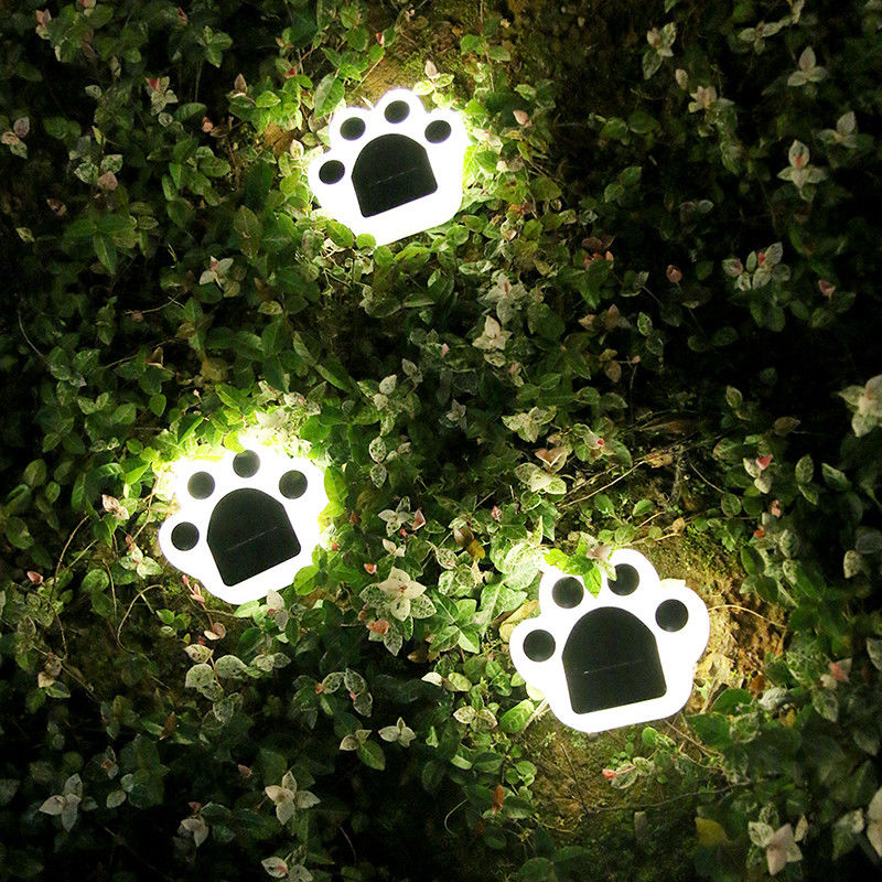 Zonne Decoratieve de Lichtenstop van 5000K 70lm in Cat Paw Print Solar Lawn Lamp