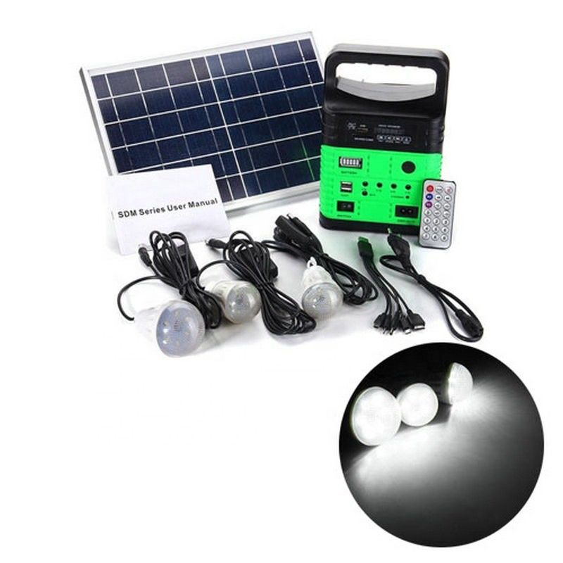 Outdoor Solar Power Panel Draagbare 3 Lampen Outdoor Tuin LED Light Solar Power Panel Verlichting Systeem Kit