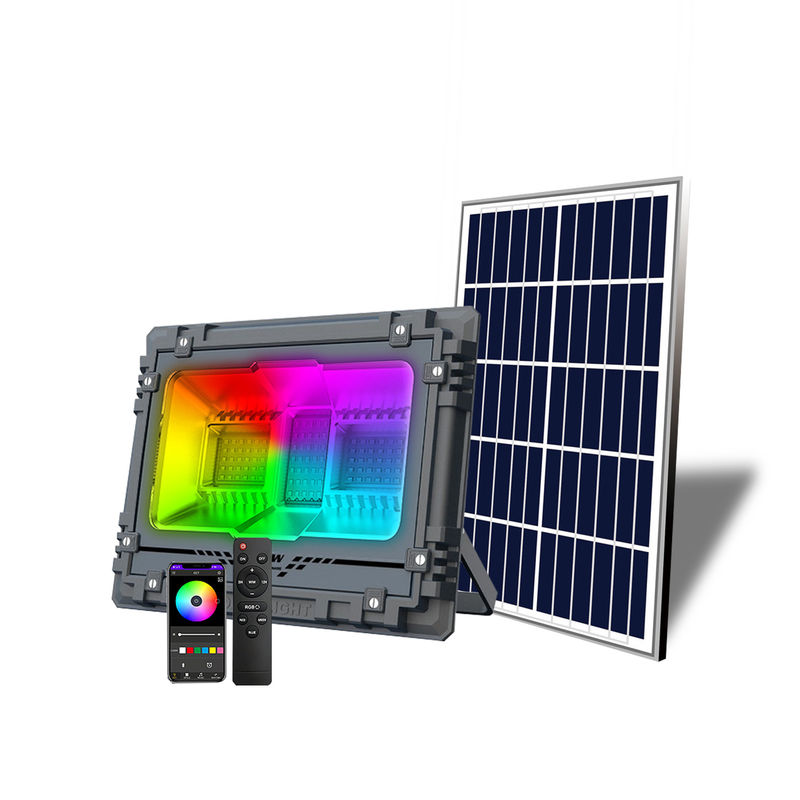 Super Bright Solar Street Light Krachtige RGB Solar Led Flood Light Buitenverlichting met afstandsbediening
