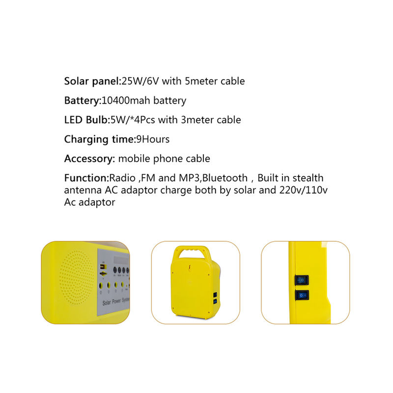 Zonne de Verlichtingssysteem van het 25 Wattssta-caravan met Radiousb die Haven sre-6828 3pcs laden