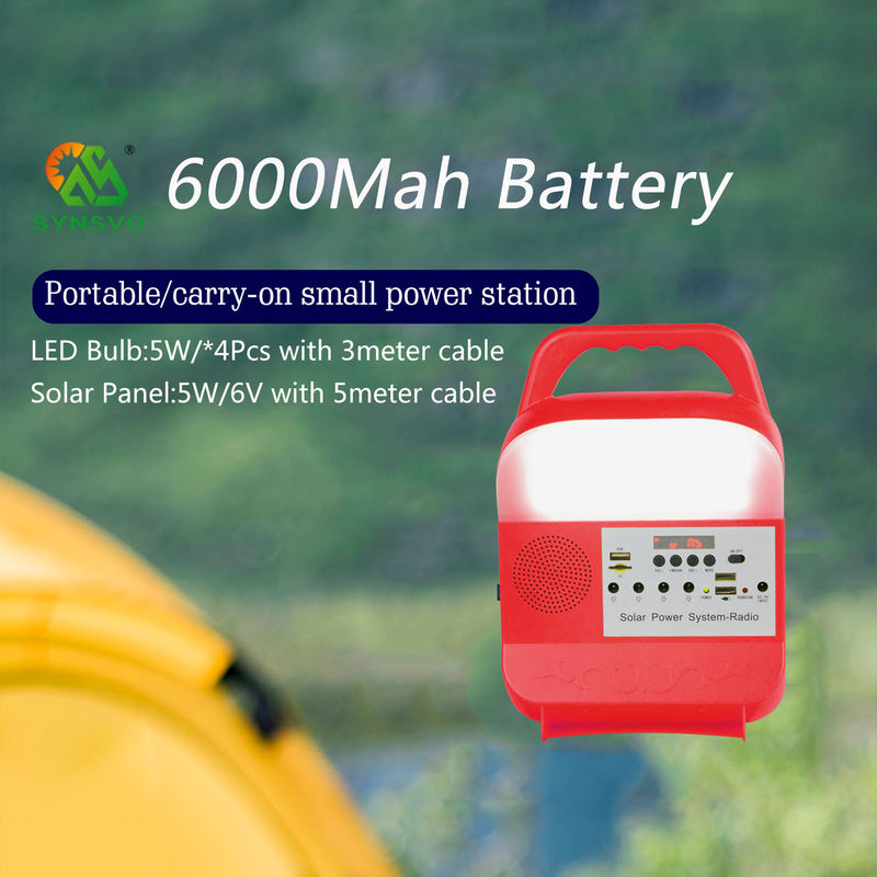 Systeem van de de Generatorverlichting van 6000Mah 5kw het Draagbare Zonnekit handed type