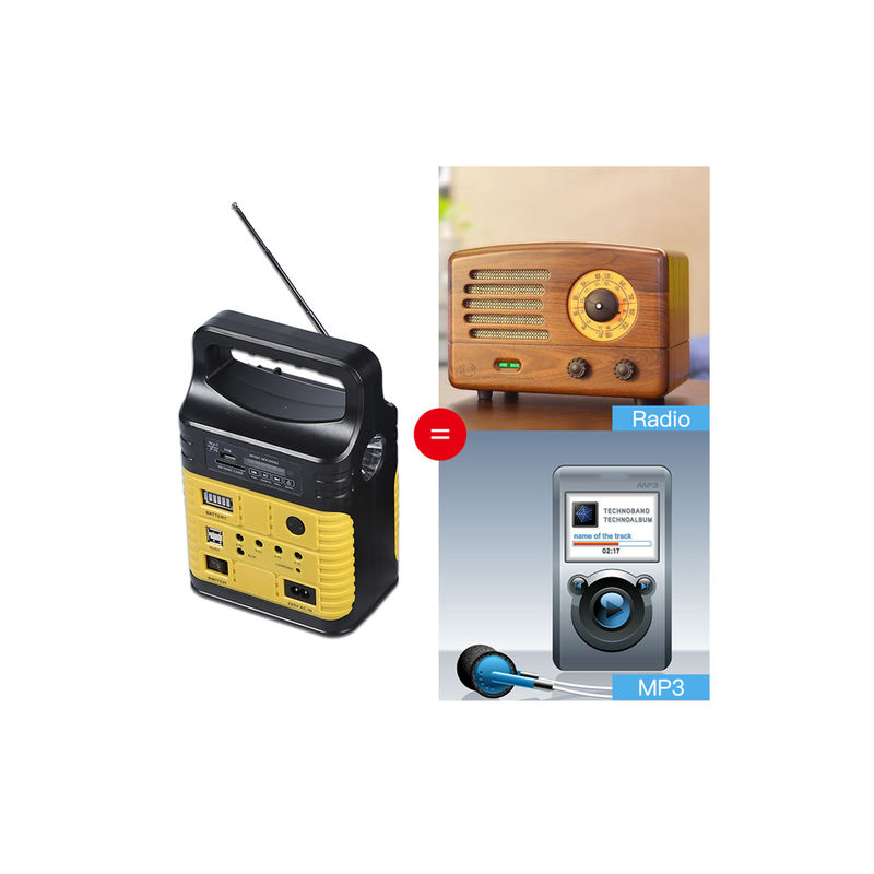 7500mah de draagbare FM Radiomp3 Mini Outdoor Camping van Kit With Built In van het Zonnemachtssysteem