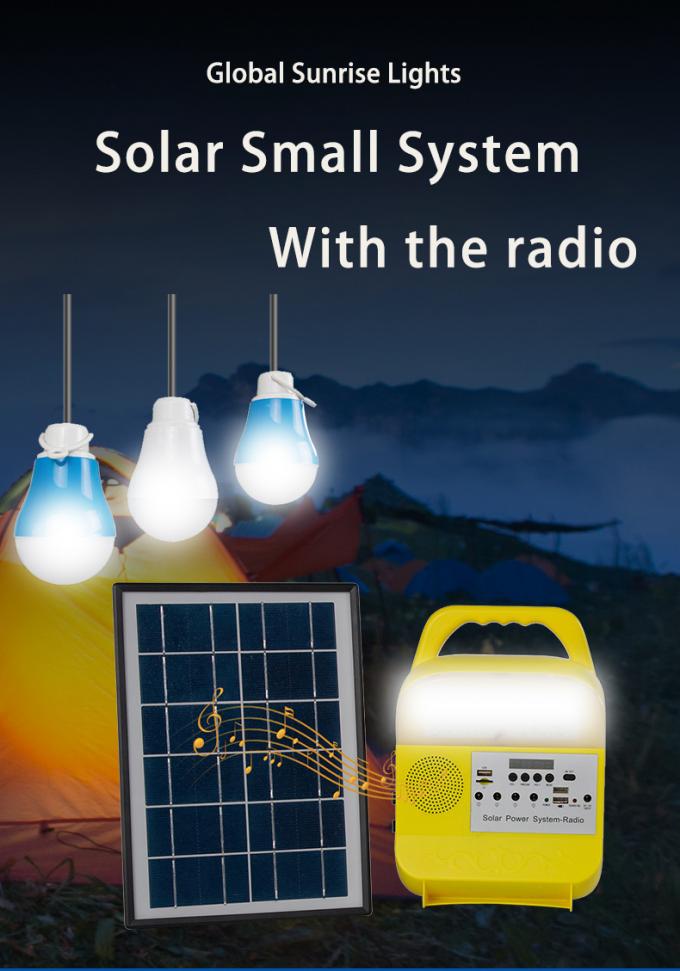 Draagbaar Openlucht Zonneverlichtingsuitrusting en Zonnestelsel met FMradio, Bluetooth-Spreker en Radio