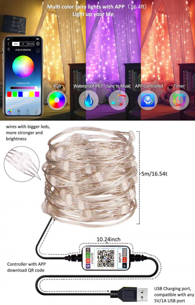 Van de nieuwe LEIDENE Lamp van USB Koperlamp de Openlucht Waterdichte met Groothandel van het de Lampkoord van de Laag Voltage de Decoratieve Kleur