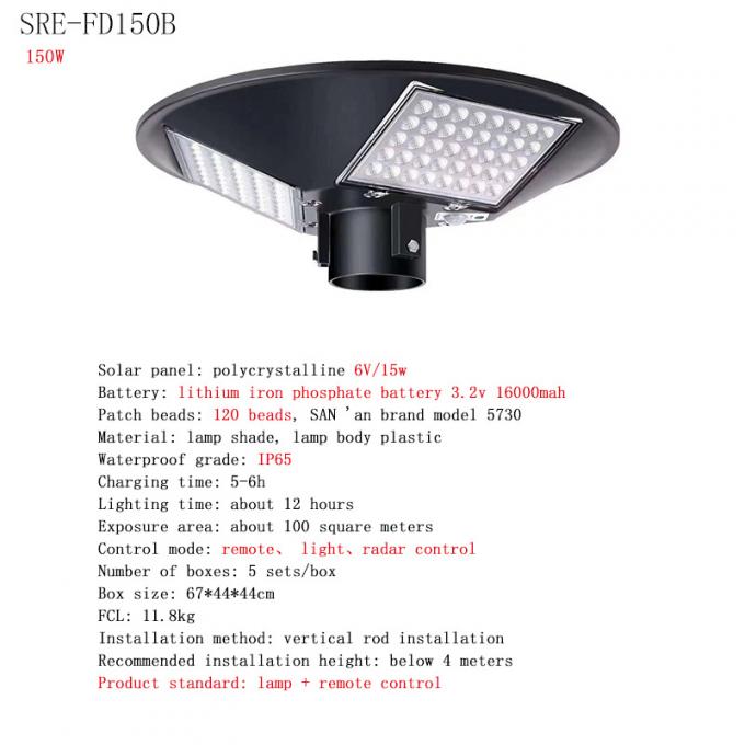 Rond UFO Zonne Lichte Waterdichte IP65 150W 250W 2