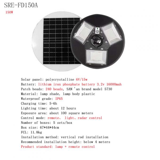 Rond UFO Zonne Lichte Waterdichte IP65 150W 250W 1