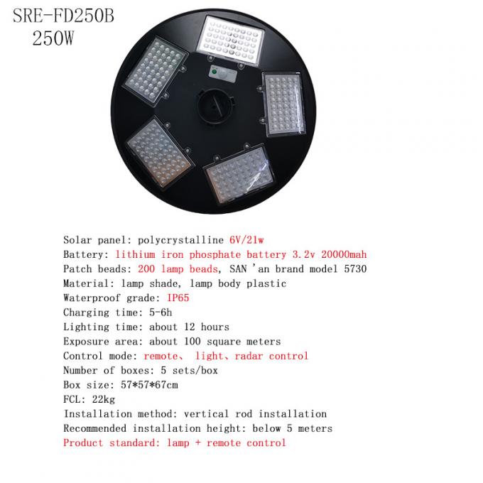 Rond UFO Zonne Lichte Waterdichte IP65 150W 250W 4