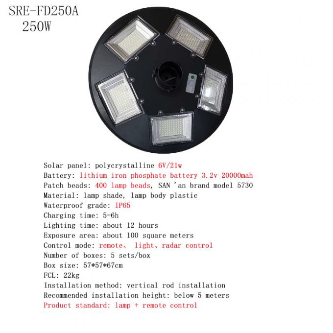 Rond UFO Zonne Lichte Waterdichte IP65 150W 250W 3