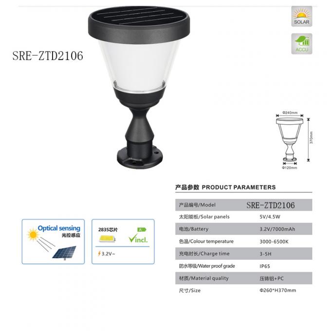 De zonne Lichte de Decoratie LEIDENE van de Tuin Lichte Waterdichte Pijler Pijlerlamp van Soalr