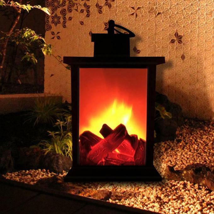 Trillend van de het Logboekbrand van de Open haardlamp de Vlameffect van LEIDENE de Decoratielicht Lantaarnkerstmis