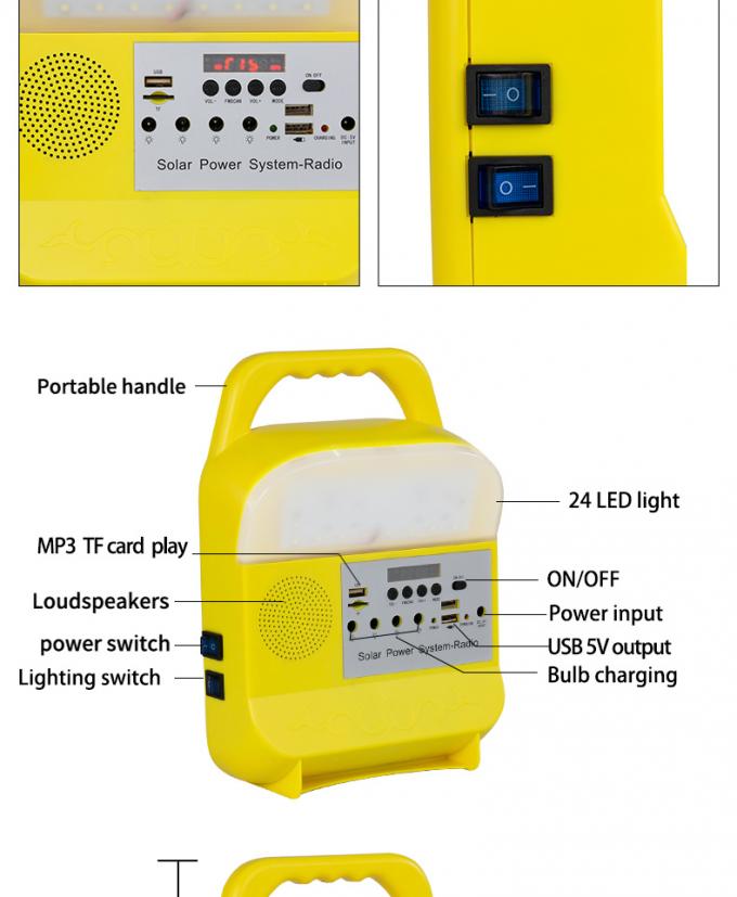 Van het de Fabrieksproduct 5V van China van de het Huisverlichting het Zonnelicht van Kit Power System Radio 3W 5W 10W