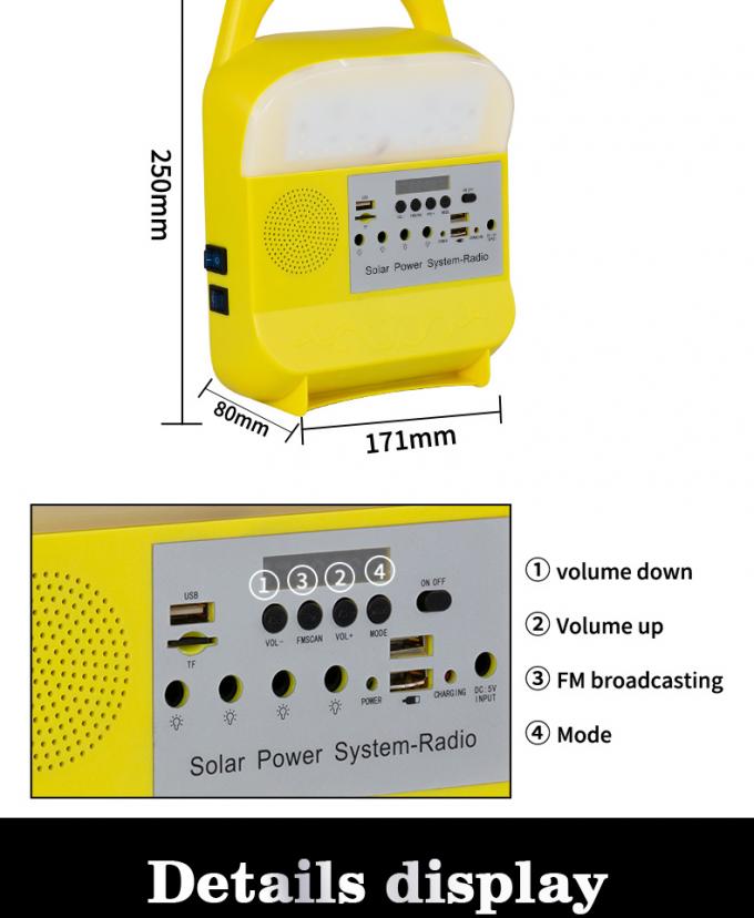 Van het de Fabrieksproduct 5V van China van de het Huisverlichting het Zonnelicht van Kit Power System Radio 3W 5W 10W
