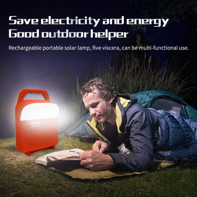 12W zonnepaneel 4 van de LEIDENE Uitrusting van het de Verlichtingssysteem Bollen de Draagbare Zonnemacht voor Huis met Mobiele Telefoon die met Steun belasten