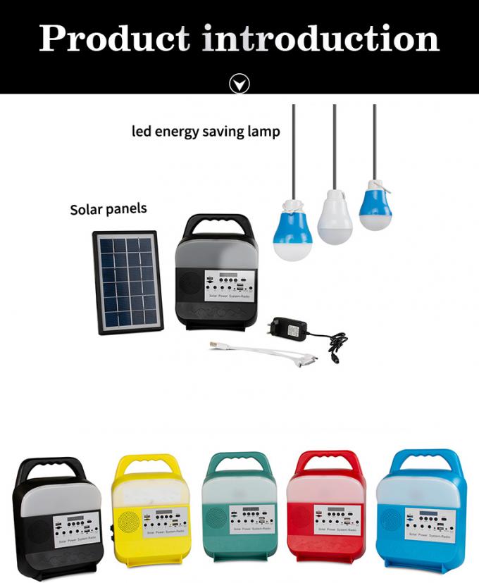 De Telefoon van het Systeemusb van de zonnemachtsverlichting Mobiele het Laden Lamp met Radio Mobiele Machtslamp