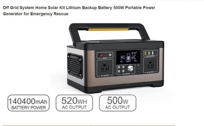 Zonnestelselomschakelaar 500W alle-in-Één Navulbare Zonne-energie het Laden Post Multifunctionele Output