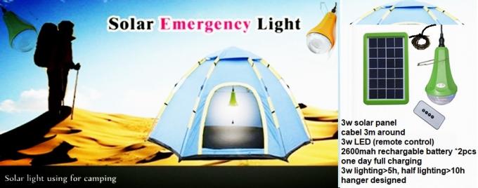 Het Systeem475lum Zonne Navulbare Lamp van de zonnemachtsenergie met 6 Gatenhub
