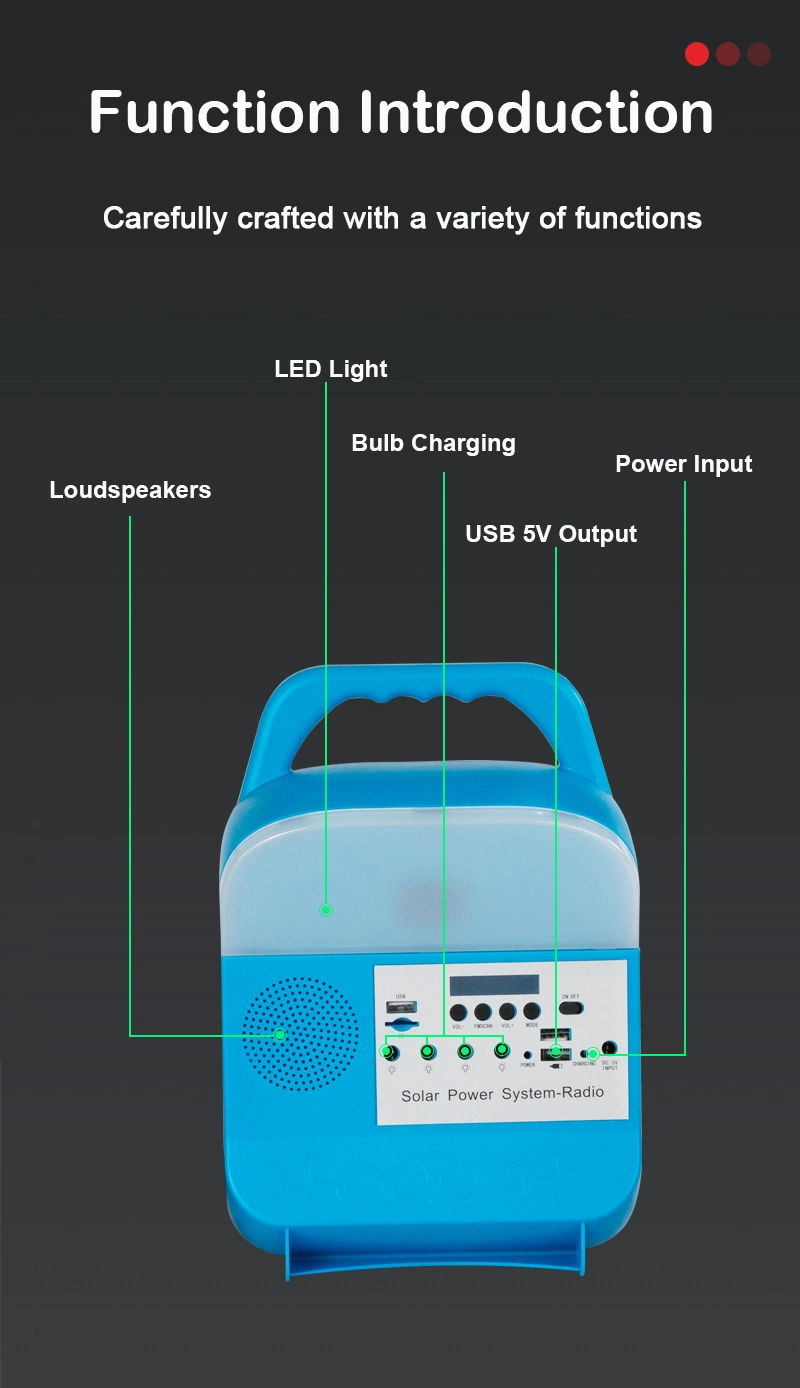 De Generatieverlichting van de noodsituatie Reservemacht Draagbaar van Zonnelicht van de Net het Kleine ZonneKrachtcentrale